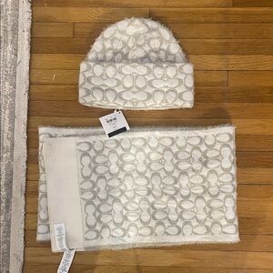 Coach White and Gray Textured Hat